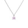 Diamonfire Sterling Silver Pink Zirconia Round Solitaire Pendant