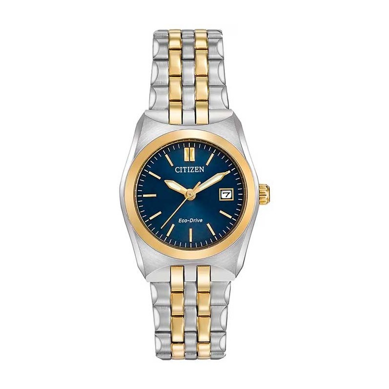 Citizen Ladies Two-Tone Blue Dial Eco-Drive Watch - EW2294-53L