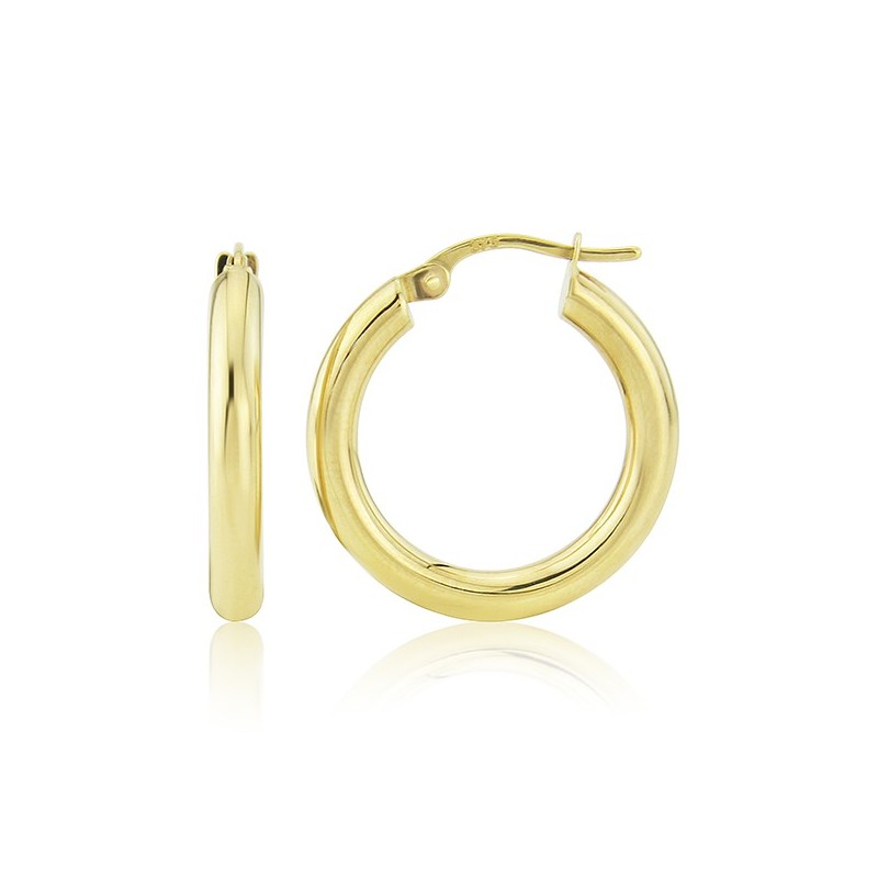 9ct Gold 21mm Polished Hoop Earrings