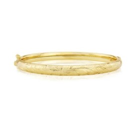 9ct Gold Hand-chased Hinged Bangle