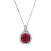 18ct White Gold Rubellite and Diamond Pendant - R:3.10  D:0.16