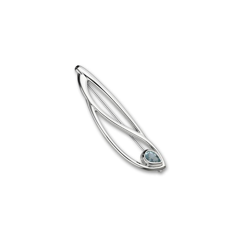 Ortak Retreat Aqua Silver Brooch - CB130