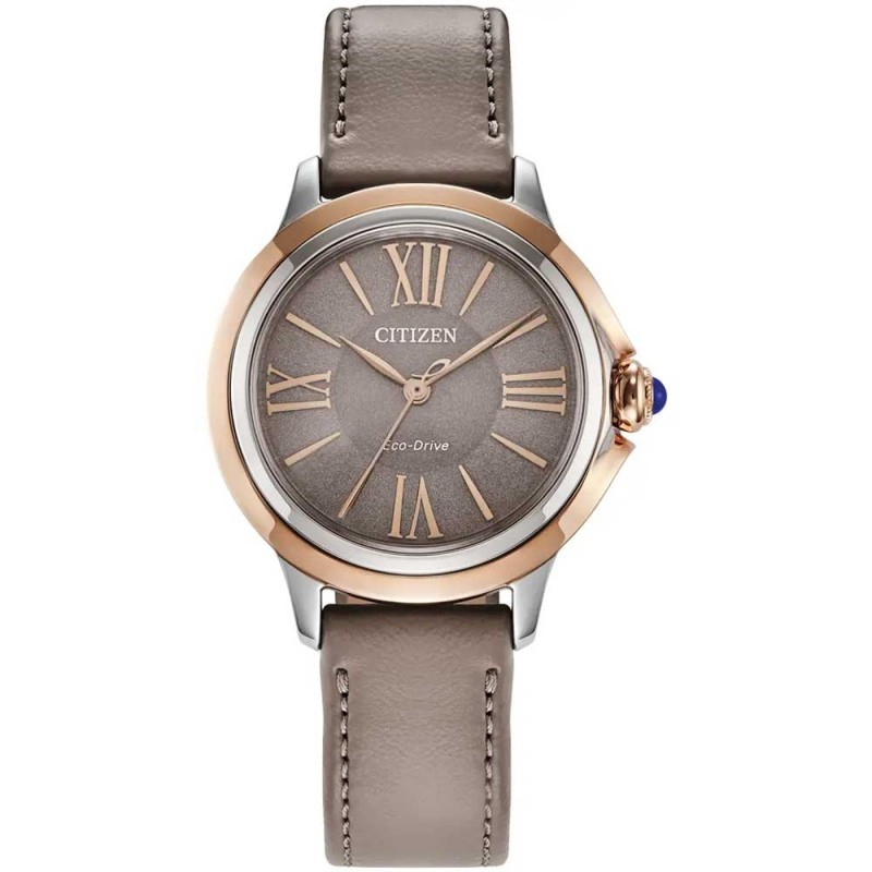 Citizen L Ceci Ladies Taupe Leather Strap Watch - EM1166-01Z