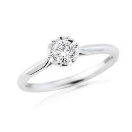 Platinum Round Brilliant Cut Diamond Solitaire Ring - 0.25ct