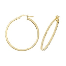 9ct Gold Hoop Earrings - 25mm