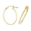 9ct Gold Oval Hoop Earrings - 20mm x 15mm