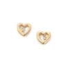 D for Diamond Sterling Silver Gold Plated Heart Stud Earrings