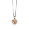 D for Diamond Rose Gold Plated Sterling Silver Rose Pendant