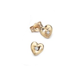 9ct Gold D for Diamond Girls Heart Stud Earrings