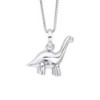 D for Diamond Sterling Silver Brontosaurus Pendant - P5358