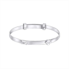 D for Diamond Teddy Bear Peekaboo Expanding Bangle - B5484