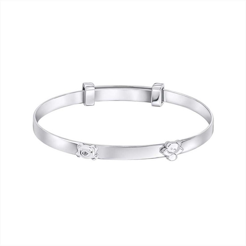 D for Diamond Teddy Bear Peekaboo Expanding Bangle - B5484