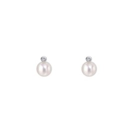 D for Diamond Pearl Stud Earrings - E6392W