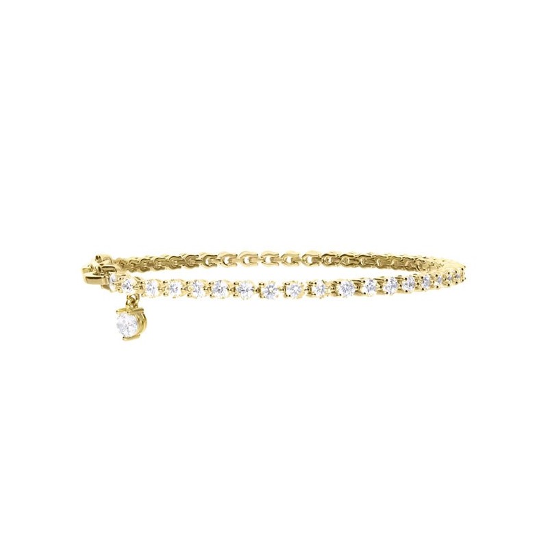 Diamonfire Sterling Silver Gold Plated Line Bracelet - B5471