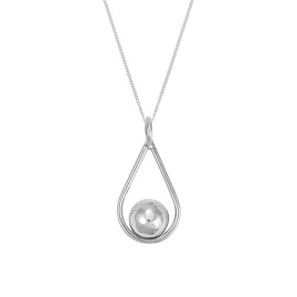 Tianguis Jackson Silver Textured Ball & Teardrop Pendant & Chain