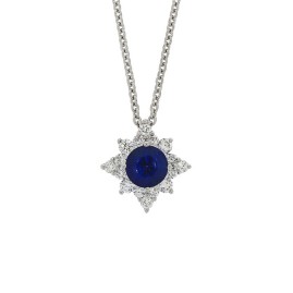 Sapphire & Diamonds Star Necklace in White Gold | Fine jewellery