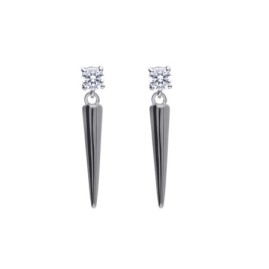 Diamonfire Sterling Silver CZ Spike Drop Earrings