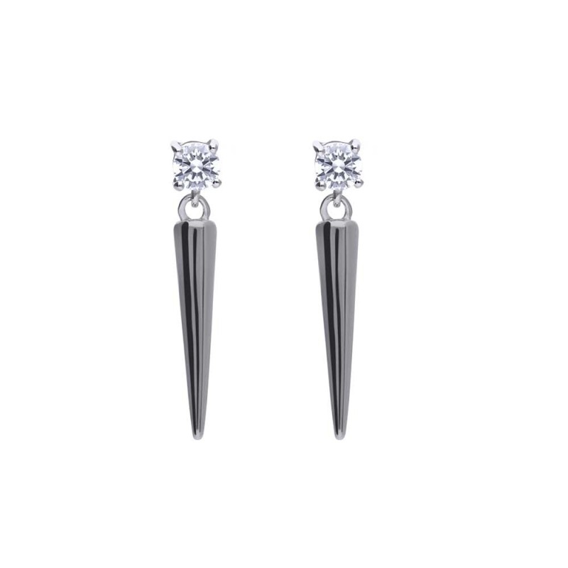 Diamonfire Sterling Silver CZ Spike Drop Earrings