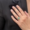 18ct Gold Oval Emerald & Diamond Ring E: 1.74 D: 0.41