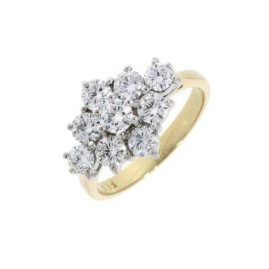 18ct Gold Diamond Cluster Ring - 1.14cts