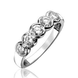 Platinum 5 Stone Diamond Eternity Ring - 0.71cts