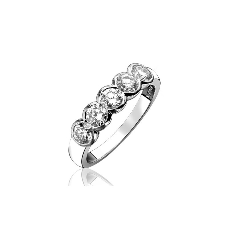 Platinum 5 Stone Diamond Eternity Ring - 0.71cts