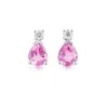 18ct White Gold Pink Sapphire & Diamond Earrings - P 0.78 D 0.06