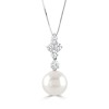 18ct White Gold Pearl & Diamond Pendant - D 0,70ct P 11.5mm.