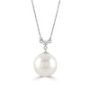 9ct White Gold Pearl & Diamond Necklet - 0,04ct