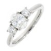 Platinum 3 Stone Oval & Round Diamond Ring - 0.73 + 0.36 F/VS1