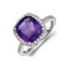 18ct White Gold Amethyst & Diamond Ring - A 3.72 D 0.28