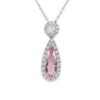 18ct White Gold Pink Morganite & Diamond Pendant - M 0.65 D 0.35