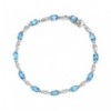 9ct White Gold Blue Topaz Bracelet