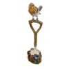 Saturno Sterling Silver & Enamel Robin on Spade Figurine - 13414