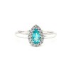 18ct White Gold Paraiba & Diamond Cluster Ring - P 0.39 D 0.13