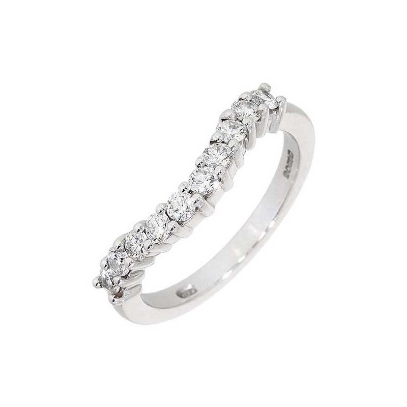 18ct White Gold 10st Diamond Shaped Eternity Ring - 0.41