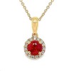 18ct Gold Round Ruby & Diamond Pendant - R 0.49 D 0.08ct