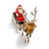 Saturno Sterling Silver & Enamel Santa & Sleigh Figurine - 13394