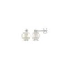 9ct White Gold Pearl & Diamond Stud Earrings - 0,10ct