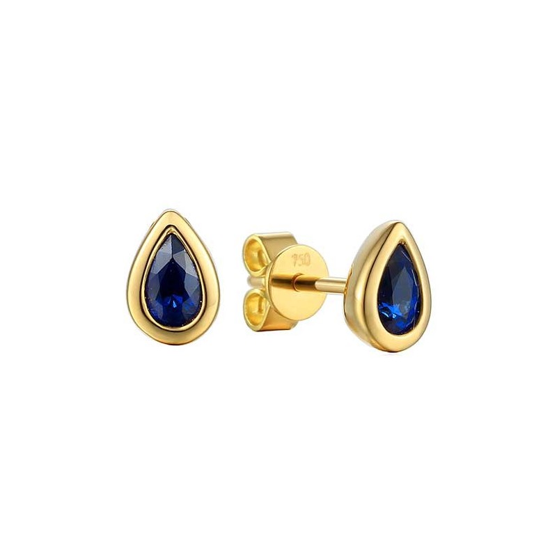 18ct Gold Pear-shaped Sapphire Stud Earrings - 0.51ct