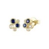 18ct Gold Sapphire & Diamond Bubble Style Earrings - S 0.35 D 0.14ct