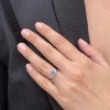 Light Ceylon Sapphire & Diamond Engagement Ring in Platinum