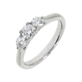 Platinum 3st Diamond Ring - 0.76 F/VS2