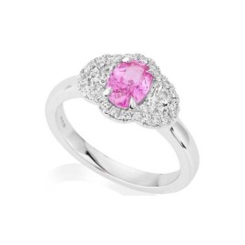 Platinum Pink Sapphire & Diamond Ring - S 1.04 D 0.58