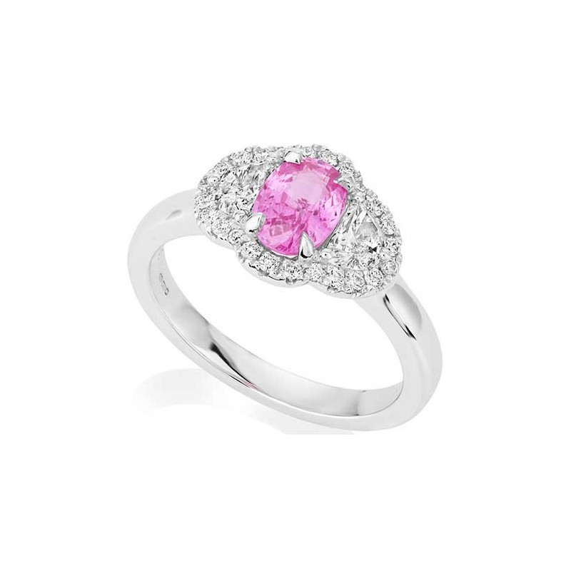 Platinum Pink Sapphire & Diamond Ring - S 1.04 D 0.58