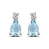 18ct White Gold Aquamarine & Diamond Earrings - A 0.70 D 0.06