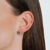 Diamonfire Sterling Silver Green & White CZ Studs - E5655