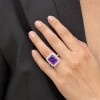 Diamond & Amethyst Cocktail Ring White Gold - Macintyres of Edinburgh