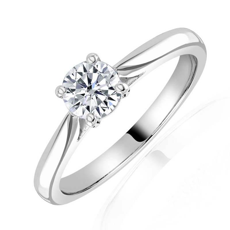 Platinum Diamond Solitaire Ring - 0.40cts F/SI1