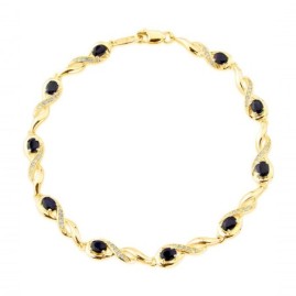 9ct Yelllow Gold Ruby & Diamond Bracelet - R 1.76 D:0.20